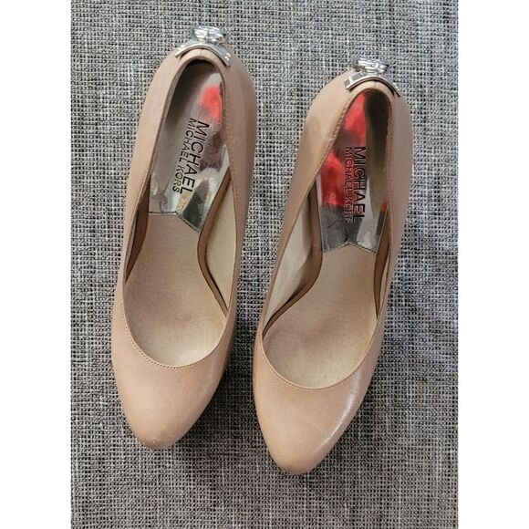 Michael‎ Kors Women's Beige Nude Platform Heels Pumps Size 7.5 Medium - Picture 1 of 11